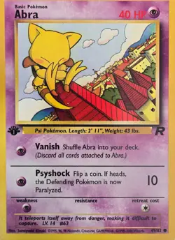 Pokemon TCG Team Rocket Abra 1st Edition 49/82 - Image 1
