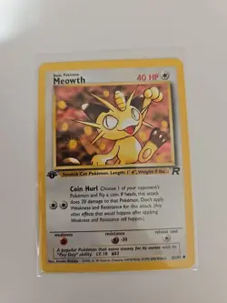 Pokemon TCG - MEOWTH - 1ST EDITION - 62/82 - TEAM ROCKET (2000) - WOTC - LP - Image 1