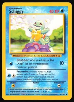Squirtle Schiggy #063/102 Base Set - GERMAN Pokemon TCG - MP - Image 1