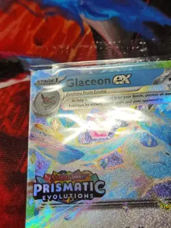 Pokemon Prismatic Evolutions Glaceon ex 026/131 Surprise Box Stamped Sealed - Image 2
