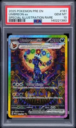 2025 Pokemon Prismatic Evolutions Umbreon ex #161 SIR Special Illus. Rare PSA 10 - Image 1
