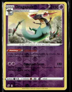 2020 Pokemon Rebel Class Dragapult Holofoil 091/192 - Image 1