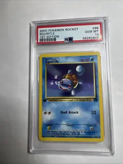 2000 Pokemon Team Rocket 1st Edition Squirtle #68 PSA 10 Gem Mint Fresh Grade - Image 1