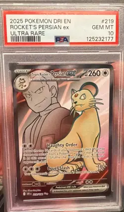 Team Rocket's Persian ex 219/182 PSA 10 Destined Rivals Full Art Pokemon GEM MT - Image 1