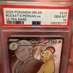 Team Rocket's Persian ex 219/182 PSA 10 Destined Rivals Full Art Pokemon GEM MT - Image 5