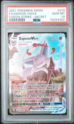 (AUS) Pokemon TCG 2021 Fusion Strike Espeon VMAX 270/264 PSA 10 - Image 3