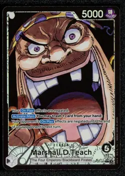 One Piece TCG English OP09-081 Marshall D Teach Leader Alt Art Parallel NM - Image 1