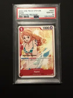 ONE PIECE SUPER PRE RELEASE ST01-007 NAMI - PSA 10 - Image 1