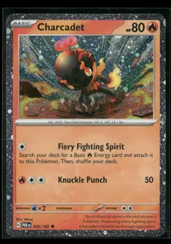 Charcadet Cosmo Holo Promo Card Paradox Rift 026/182 Pokemon TCG Near Mint - Image 1