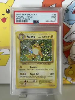 🔹PSA 9 MINT🔸Raichu Holo 36/108🔸XY Evolutions 2016 English Pokemon TCG Card - Image 1