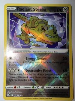 Pokemon tcg Lost Origin Radiant Steelix holo Rare card 124/196 Near Mint NM - Image 1
