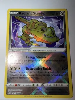 Pokemon tcg Lost Origin Radiant Steelix holo Rare card 124/196 Near Mint NM - Image 2