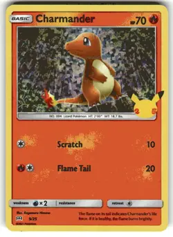 Pokemon 2021 McDonald's Charmander Holo Card TCG 9/25 Promo - Image 1