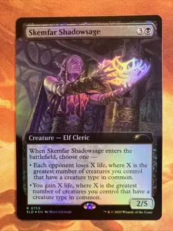MTG Foil Extended Art Skemfar Shadowsage Secret Lair Drop Series Near-Mint Elf!! - Image 1