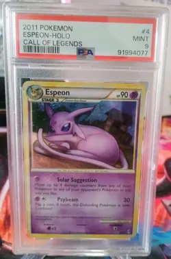 2011 POKEMON CALL OF LEGENDS ESPEON #4 HOLO PSA 9 MINT #113383058 - Image 1
