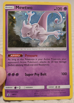 Mewtwo SM77 Sun & Moon Ultra Rare Holo Black Star Promo Pokemon LP/NM - Image 1