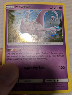 Mewtwo SM77 Sun & Moon Ultra Rare Holo Black Star Promo Pokemon LP/NM - Image 4
