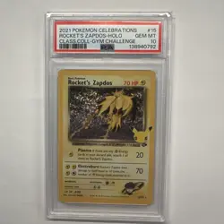 2021 POKEMON CELEBRATIONS CLASSIC COLL #15 ROCKET'S ZAPDOS-HOLO PSA 10 🔥🔥 - Image 1