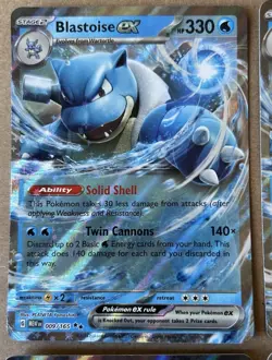 Blastoise ex 009/165 Double Rare LOT of 4x Pokemon MEW 151 - Image 2