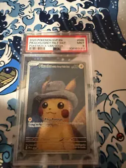 2023 Pokemon Black Star SV Promo 085 Van Gogh Pikachu With Grey Felt Hat PSA 9 - Image 1