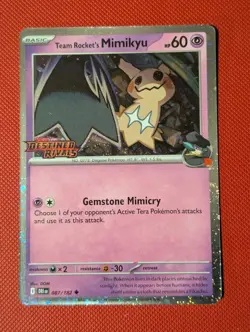 Pokemon TCG - Team Rockets Mimikyu - Prerelease Stamped Promo - Destined Rivals - Image 1