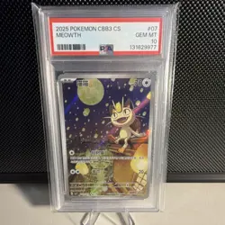 POKEMON TCG MEOWTH 07 2025 CBB3 CS HOLO PSA 10 CHINESE NINTENDO - Image 1