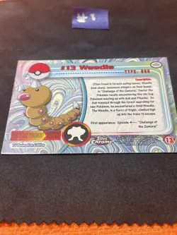 2000 Topps Chrome Pokemon Weedle #13 Base TV Animation Edition - Image 4