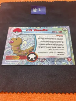 2000 Topps Chrome Pokemon Weedle #13 Base TV Animation Edition - Image 5