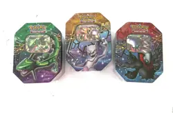 Pokemon TCG Tin Lot (3) Mewtwo EX Rayquaza EX Darkrai EX - New Sealed - Image 1