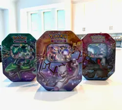 Pokemon TCG Tin Lot (3) Mewtwo EX Rayquaza EX Darkrai EX - New Sealed - Image 5