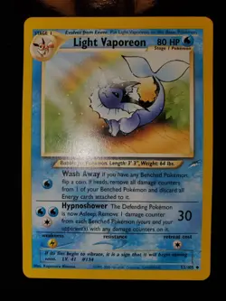 Light Vaporeon 52/105 Uncommon Pokemon TCG Card Neo Destiny Near Mint NM - Image 3