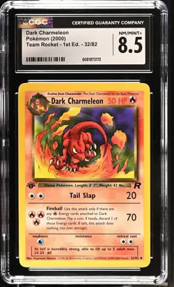 CGC 8.5 Dark Charmeleon Team Rocket 1st Edition 32/82 Pokemon Card - Image 1
