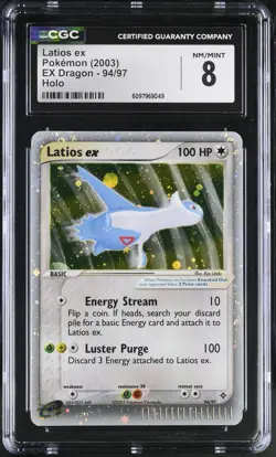CGC 8 Latios ex 2003 EX Dragon 94/97 Holo Pokemon Card - Image 1