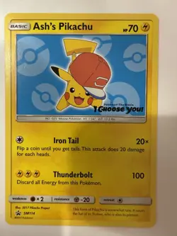 Ash's Pikachu SM114 - I Choose You Stamped Black Star Promo Pokemon TCG Card - Image 2