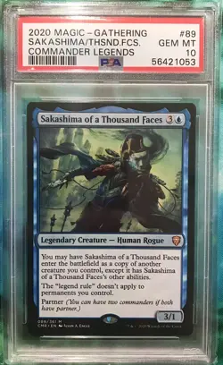 Magic the Gathering Sakashima of a Thousand Faces PSA 10 Pop 5 CMR 89 Mythic - Image 1