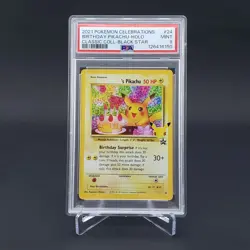 PSA 9 Birthday Pikachu Holo 24 Celebrations Classic Collection Pokemon - Image 1