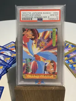 1999 Pokemon Japanese Bandai Squirtle Starmie Carddass Vending Ser 8 PSA 10 #252 - Image 1