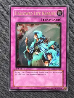 Yugioh Hallowed Life Barrier 1st Edition Ultimate Rare SOD-EN060 NM - Image 1