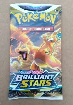 New Pokemon Brilliant Stars Sword & Shield Booster Pack Charizard 10 Cards - Image 1