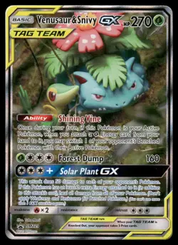 Pokemon Cards Venusaur & Snivy GX SM229 SM Black Star Promos Promo LP - Image 1
