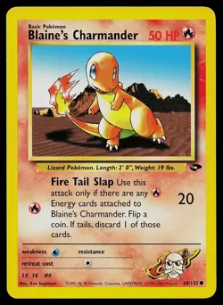 Pokemon Card - Blaine's Charmander Gym Challenge 60/132 Common Non Holo - Image 1