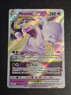 Mewtwo VSTAR - 031/078 - Pokemon Go SWSH Ultra Rare Card NM w/ Small Back Dent - Image 2