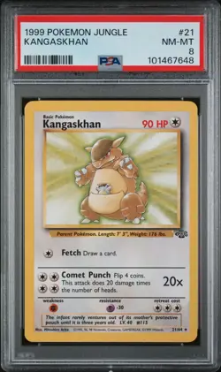 1999 Pokemon Jungle Kangaskhan #21 Graded PSA 8 - Image 1