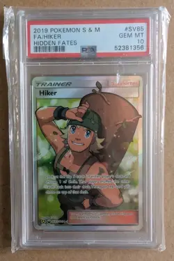 PSA 10 Gem Mint Trainer Hiker SV85/SV94 Hidden Fates Shiny Vault Pokemon TCG - Image 1
