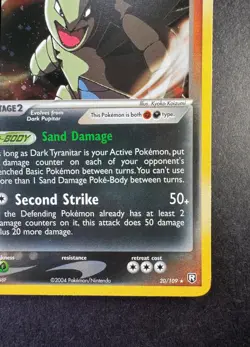2004 Pokemon Dark Tyranitar EX Team Rocket Returns 20/109 Holo - Image 5