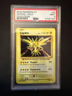 PSA 9 Zapdos [Holo] - 42/108 - Evolutions - Pokemon - Read Description - Image 1