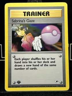 Sabrina's Gaze 125/132 1st Edition Pokemon TCG Gym Heroes Common Regular WOTC MP - Image 3