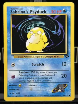 Sabrina's Psyduck 99/132 Gym Challenge Regular Common Pokemon TCG 1999 WOTC NM - Image 3