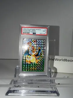 1996 Pokemon Japanese Bandai Carddass Charizard Green Prism PSA 9 MINT - Image 4