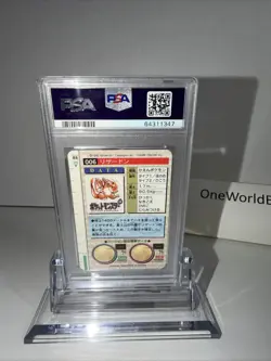 1996 Pokemon Japanese Bandai Carddass Charizard Green Prism PSA 9 MINT - Image 5